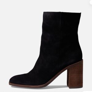 NEW Lucky Brand Suede Black Heeled Boots